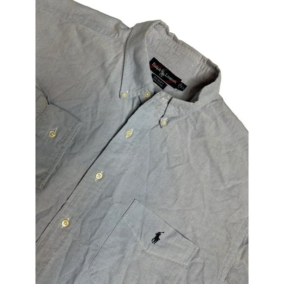 Ralph Lauren Mens XLBig Shirt 100% Cotton Blue Long Sleeve Button Down - Picture 1 of 5
